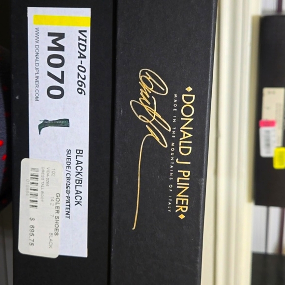 Donald J Pliner Special Edition Womens Peace Boots‎ Black Suede/Black Croco Sz 7 - Picture 6 of 6